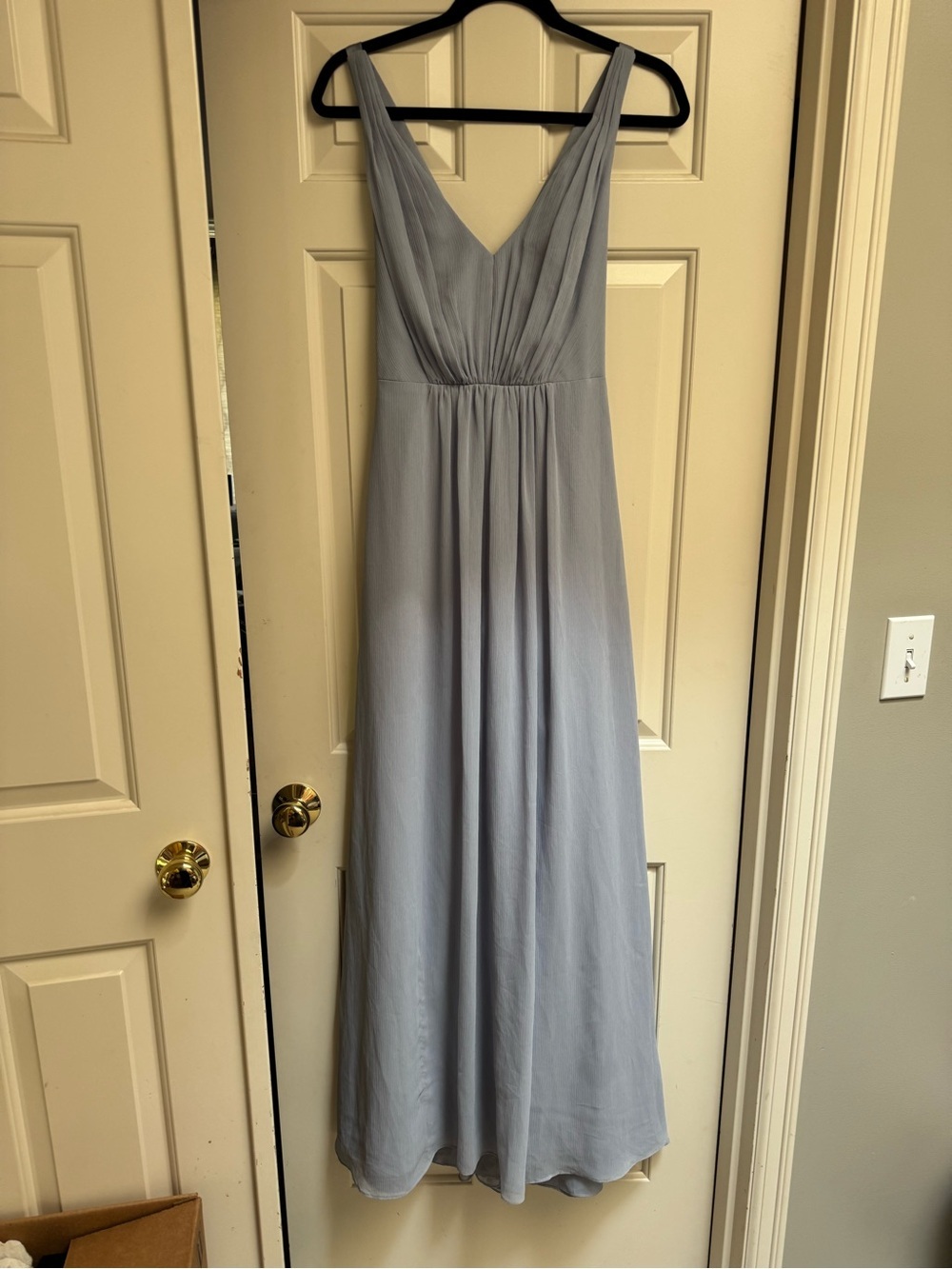 White by Vera Wang Fog V-Neck Maxi Gown